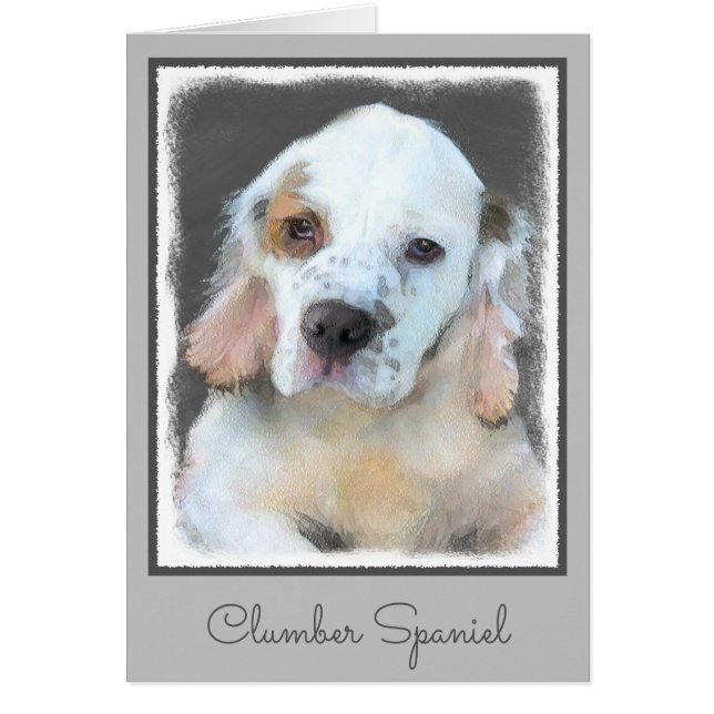 Clumber Spaniel Painting - Cute Original Dog Art (Front)