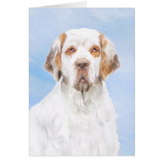 Clumber Spaniel Painting - Cute Original Dog Art (Front)
