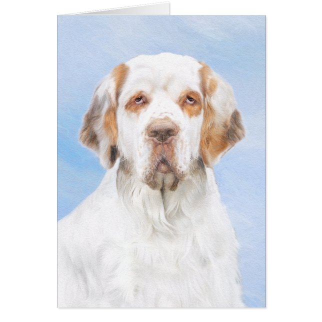 Clumber Spaniel Painting - Cute Original Dog Art (Front)