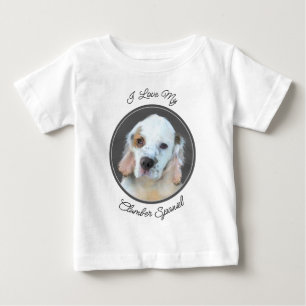 Clumber Spaniel Painting - Cute Original Dog Art Baby T-Shirt