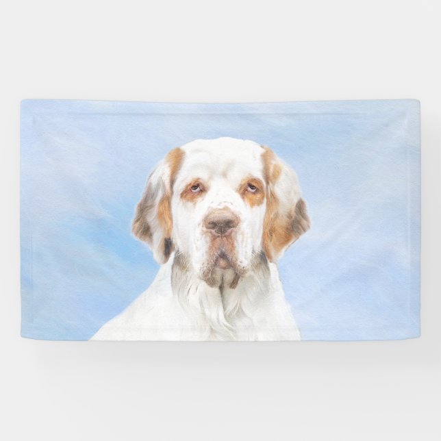 Clumber Spaniel Painting - Cute Original Dog Art Banner (Horizontal)