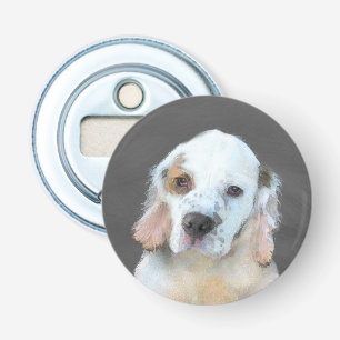Clumber Spaniel Painting - Cute Original Dog Art Bottle Opener