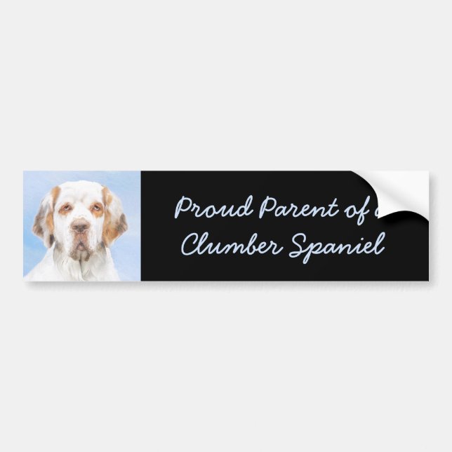Clumber Spaniel Painting - Cute Original Dog Art Bumper Sticker (Front)