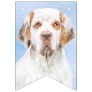 Clumber Spaniel Painting - Cute Original Dog Art Bunting