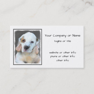 Clumber Spaniel Painting - Cute Original Dog Art Business Card