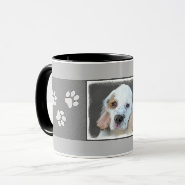 Clumber Spaniel Painting - Cute Original Dog Art Mug (Front Left)