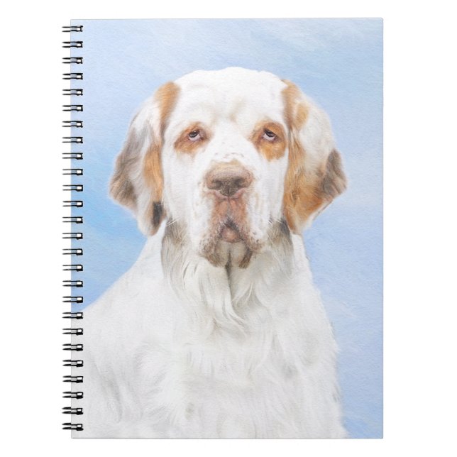Clumber Spaniel Painting - Cute Original Dog Art Notebook (Front)