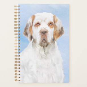 Clumber Spaniel Painting - Cute Original Dog Art Planner