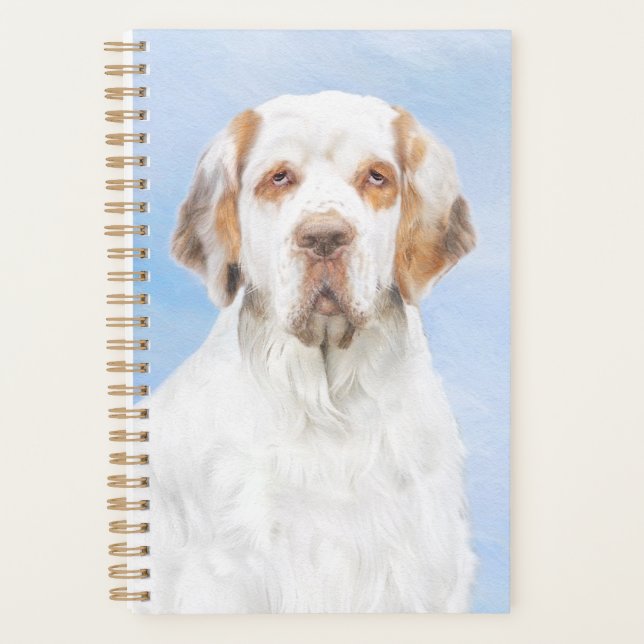 Clumber Spaniel Painting - Cute Original Dog Art Planner (Front)