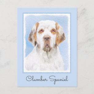 Clumber Spaniel Painting - Cute Original Dog Art Postcard