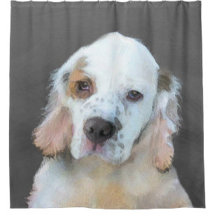 Clumber Spaniel Painting - Cute Original Dog Art Shower Curtain