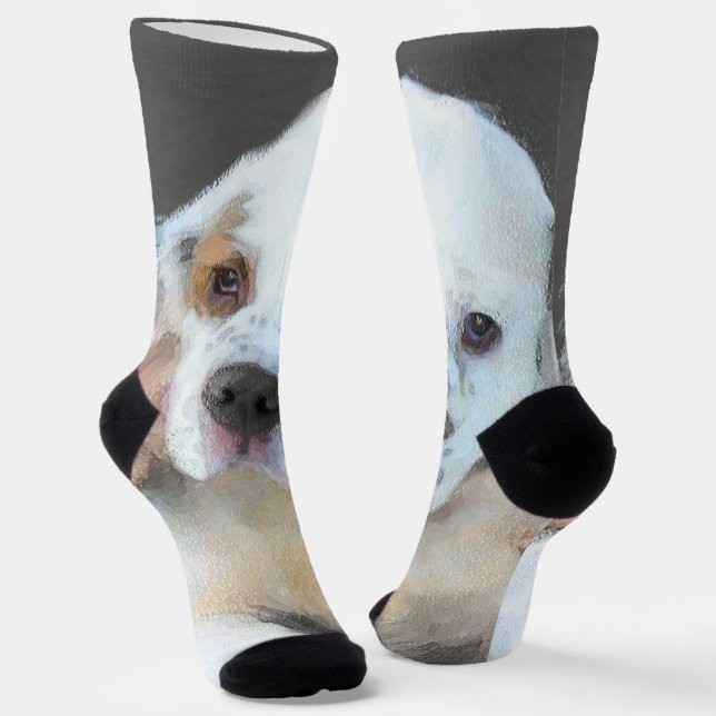 Clumber Spaniel Painting - Cute Original Dog Art Socks (Angled)
