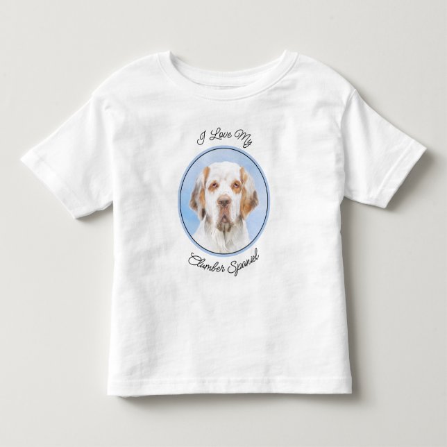 Clumber Spaniel Painting - Cute Original Dog Art Toddler T-Shirt (Front)