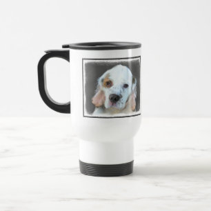 Clumber Spaniel Painting - Cute Original Dog Art Travel Mug