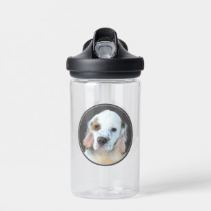Clumber Spaniel Painting - Cute Original Dog Art Water Bottle