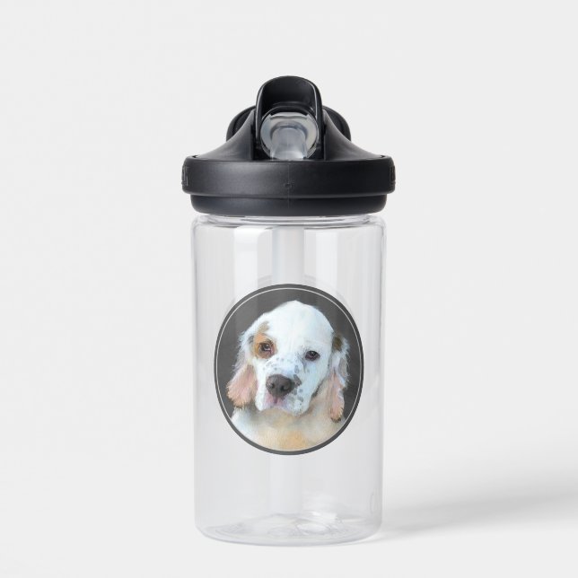 Clumber Spaniel Painting - Cute Original Dog Art Water Bottle (Front)