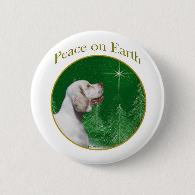 Clumber Spaniel Peace 6 Cm Round Badge (Front)