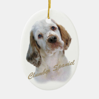 Clumber Spaniel  Portrait Ceramic Tree Decoration