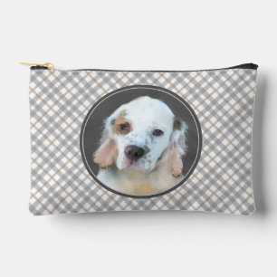 Clumber Spaniel Puppy Painting Original Dog Art Accessory Pouch