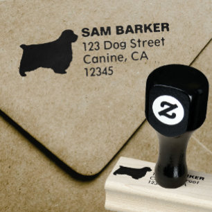 Clumber Spaniel Silhouette Return Address Rubber Stamp
