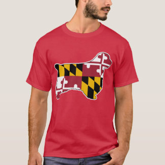 Clumber Spaniel Silhouette with Maryland State Fla T-Shirt