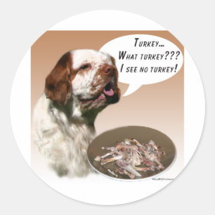 Clumber Spaniel Turkey Classic Round Sticker