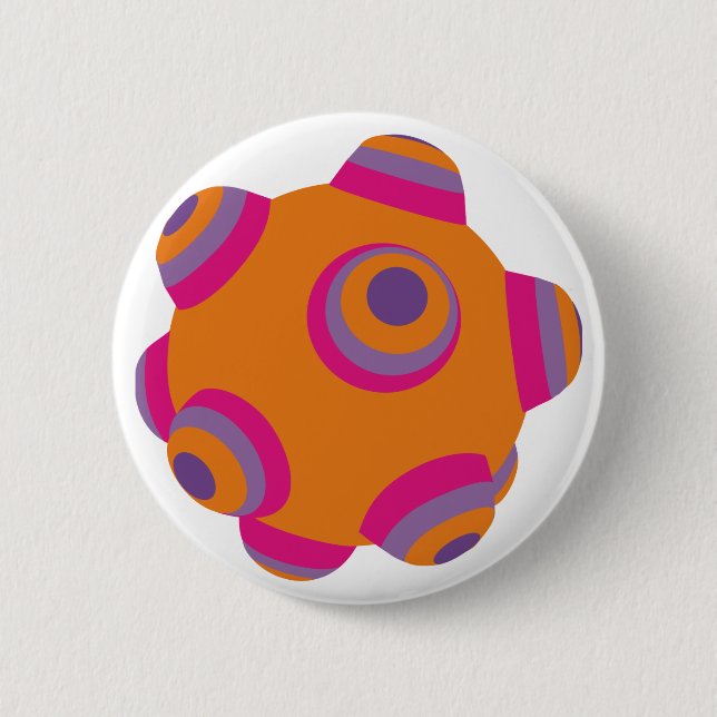 ClumpBubble - Orange 6 Cm Round Badge (Front)