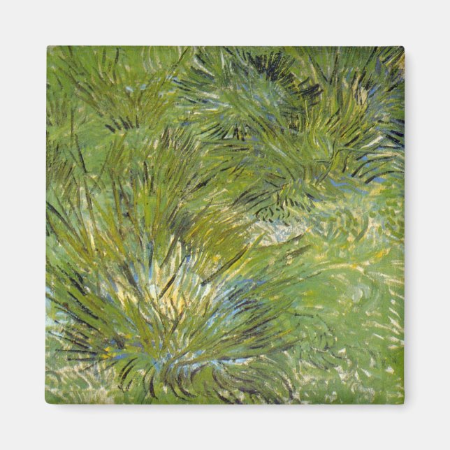 Clumps of Grass by Vincent van Gogh Magnet (Front)