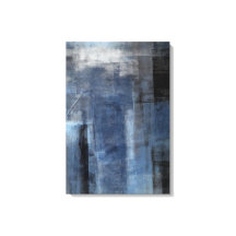 'Clumsy' Blue and Grey Abstract Art Canvas Print
