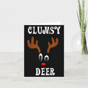 Clumsy Christmas Reindeer Angler Hunt Deer Elk  Card