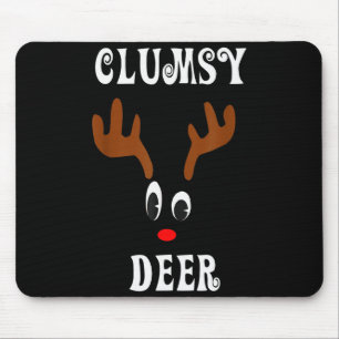 Clumsy Christmas Reindeer Angler Hunt Deer Elk  Mouse Mat