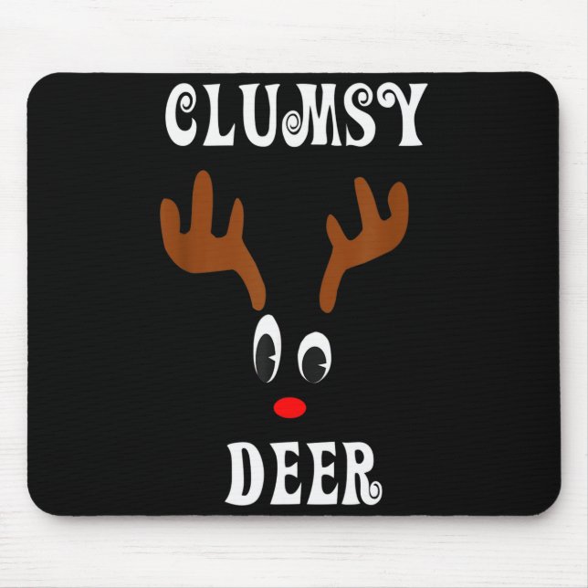 Clumsy Christmas Reindeer Angler Hunt Deer Elk  Mouse Mat (Front)