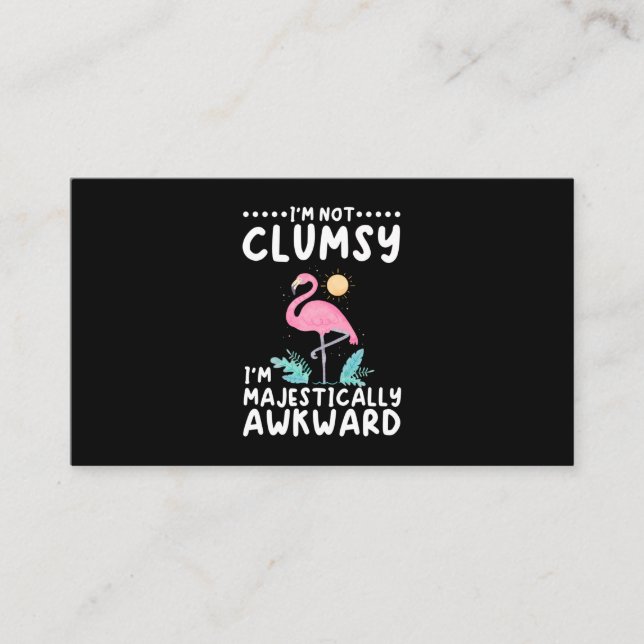 Clumsy Women Flamingo Girls Business Card (Front)