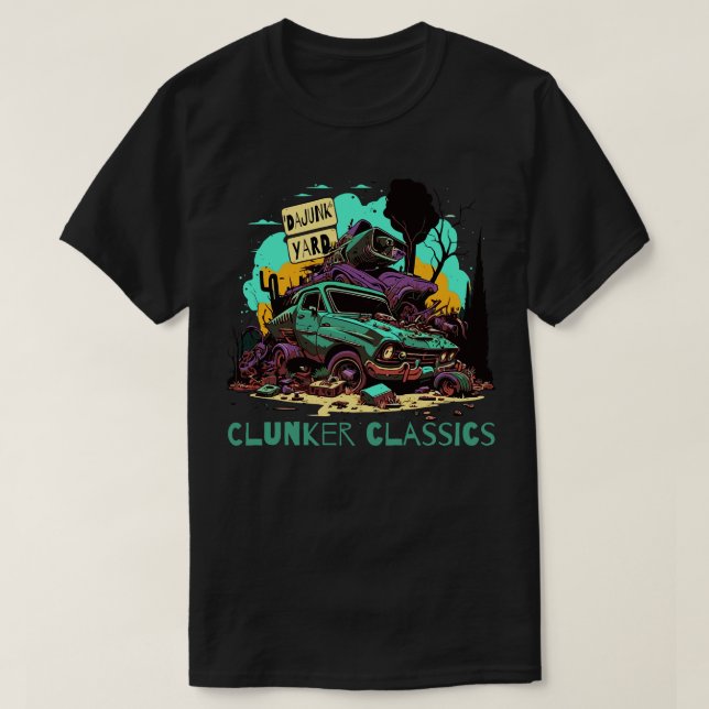 Clunker classics junkyard cars T-Shirt (Design Front)