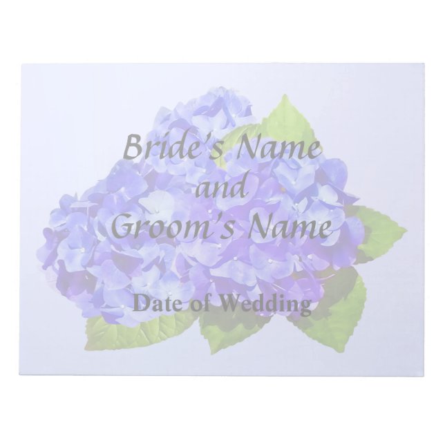 Cluster of Blue Hydrangea Wedding Products Notepad (Front)
