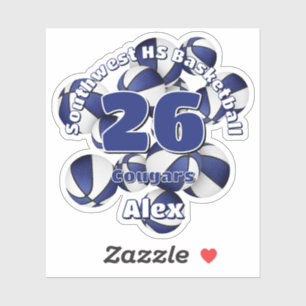 cluster of blue team colours basketballs kids name