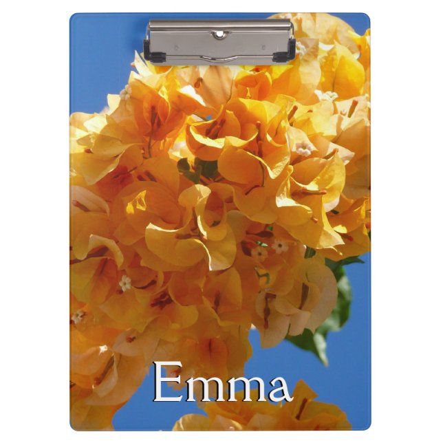 Cluster of Golden Bougainvillea Floral Clipboard (Front)