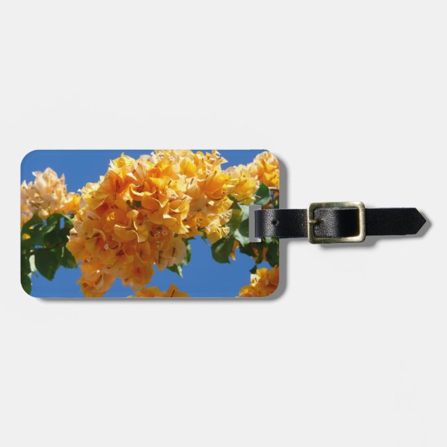 Cluster of Golden Bougainvillea Floral Luggage Tag (Front Horizontal)