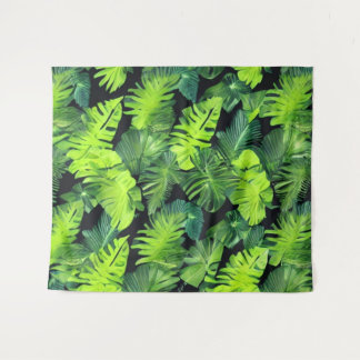 Cluster of Green Leaves Tapestry