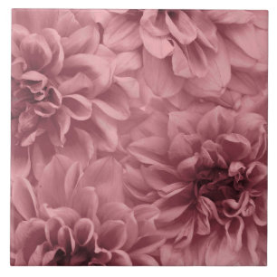 Cluster of ight Mauve Dahlias Floral Tile