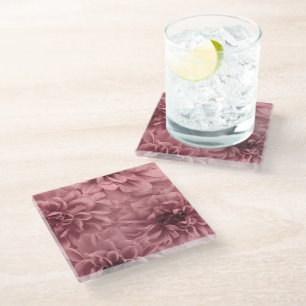 Cluster of Light Mauve Dahlia Flowers Glass Coaster