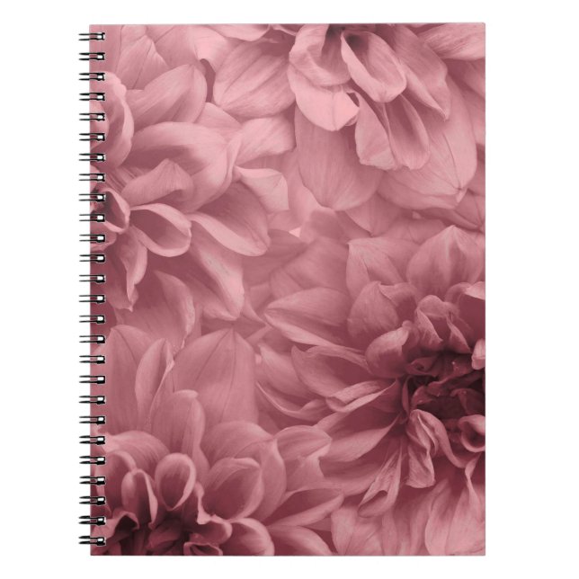 Cluster of Light Mauve / Pink Dahlia Flowers Notebook (Front)