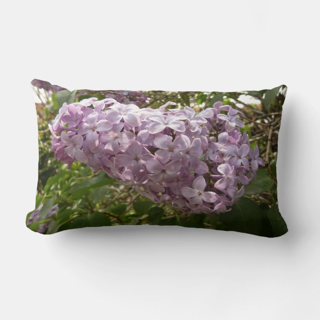 Cluster of Lilac Blossoms Spring Floral Lumbar Cushion (Front)