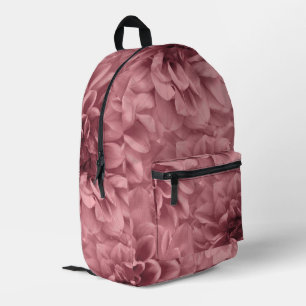 Cluster of Mauve Dahlias Floral Printed Backpack