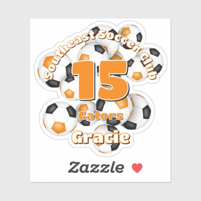 cluster of orange black soccer balls team colours (Sheet)