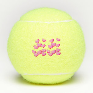 Cluster of Pretty Vibrant Hearts Shades of Pink Tennis Balls