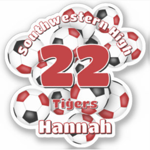 cluster of red black soccer balls team spirit