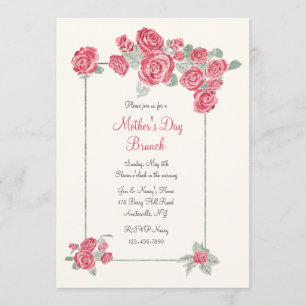 Cluster of Red Roses Invitation