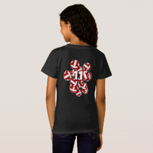 cluster of red volleyballs custom athlete name T-Shirt