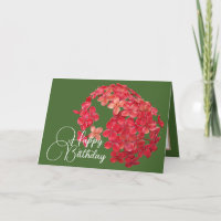 Cluster of Small Red Flowers Green Background